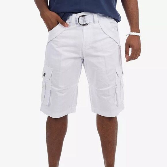 X-Ray Men's Belted Double Pocket Cargo Shorts - Picture 1 of 3